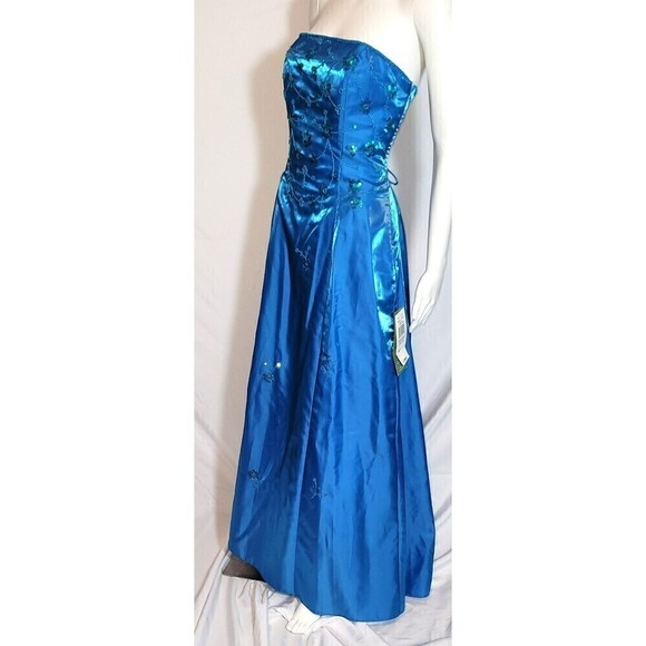 NWT - Morgan & Co. "Formal-Prom-Ball Dress" Classic Ocean Blue - Size 13/14 - Picture 3 of 12